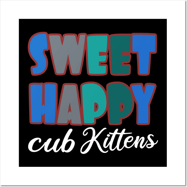 Sweet Happy Cub Kittens Wall Art by Color Fluffy